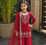 Natural Pure Heavy Creap Embroidery Work Red Readymade Salwar Suit