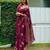 Dark pink soft silk blend banarasi jacuard work designer party wear saree with unstitched blouse piece