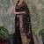 Black soft silk blend banarasi jacuard work designer party wear saree with unstitched blouse piece