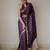 Purple soft silk blend banarasi jacuard work designer party wear saree with unstitched blouse piece