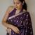 Purple soft silk blend banarasi jacuard work designer party wear saree with unstitched blouse piece