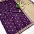 Purple soft silk blend banarasi jacuard work designer party wear saree with unstitched blouse piece