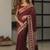 Maroon soft silk blend banarasi jacuard work designer party wear saree with unstitched blouse piece