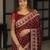 Maroon soft silk blend banarasi jacuard work designer party wear saree with unstitched blouse piece