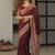 Maroon soft silk blend banarasi jacuard work designer party wear saree with unstitched blouse piece