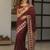 Maroon soft silk blend banarasi jacuard work designer party wear saree with unstitched blouse piece