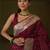 Maroon soft silk blend banarasi jacuard work designer party wear saree with unstitched blouse piece