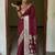 Maroon soft silk blend banarasi jacuard work designer party wear saree with unstitched blouse piece