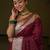 Maroon soft silk blend banarasi jacuard work designer party wear saree with unstitched blouse piece