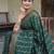 Green soft silk blend banarasi jacuard work designer party wear saree with unstitched blouse piece