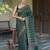 Green soft silk blend banarasi jacuard work designer party wear saree with unstitched blouse piece