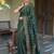 Green soft silk blend banarasi jacuard work designer party wear saree with unstitched blouse piece