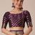 Purple silk blend banarasi saree with unstitched blouse piece