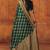 Green soft silk blend banarasi jacuard work designer party wear saree with unstitched blouse piece
