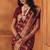 Maroon soft silk blend banarasi jacuard work designer party wear saree with unstitched blouse piece