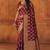 Maroon silk blend banarasi saree with unstitched blouse piece