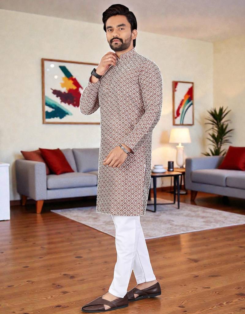 men’s stylish ethnic kurta for daily & festive wear