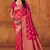 Pink silk blend banarasi saree with unstitched blouse piece