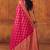 Pink soft silk blend banarasi jacuard work designer party wear saree with unstitched blouse piece