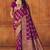Purple soft silk blend banarasi jacuard work designer party wear saree with unstitched blouse piece