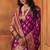 Purple soft silk blend banarasi jacuard work designer party wear saree with unstitched blouse piece