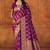 Purple soft silk blend banarasi jacuard work designer party wear saree with unstitched blouse piece