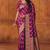 Purple soft silk blend banarasi jacuard work designer party wear saree with unstitched blouse piece