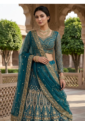 GREEN EMBROIDERY lehenga CHOLI  1