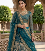 GREEN EMBROIDERY lehenga CHOLI 