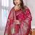  Rani Pink Banarasi Satin silk blend Saree with Heavy Zari & Thread Work | Wedding & Festive Wear