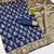 Navy blue soft silk blend banarasi jacuard work designer party wear saree with unstitched blouse piece
