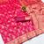 Pink silk blend banarasi saree with unstitched blouse piece