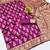 Purple soft silk blend banarasi jacuard work designer party wear saree with unstitched blouse piece