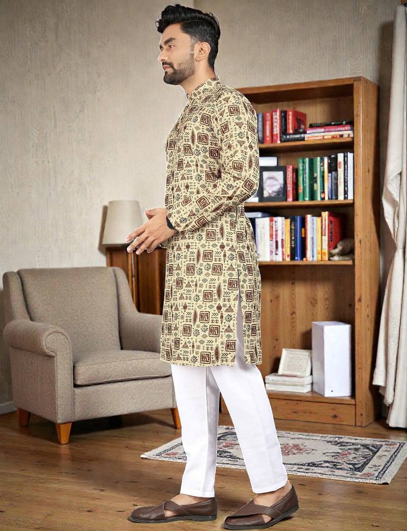 men’s stylish ethnic kurta for daily & festive wear