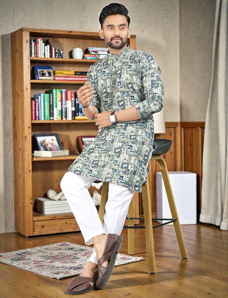 men’s stylish ethnic kurta for daily & festive wear