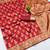 Red soft silk blend banarasi jacuard work designer party wear saree with unstitched blouse piece