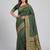 Green soft silk blend banarasi jacuard work designer party wear saree with unstitched blouse piece