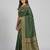Green soft silk blend banarasi jacuard work designer party wear saree with unstitched blouse piece