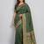 Green soft silk blend banarasi jacuard work designer party wear saree with unstitched blouse piece