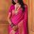 Pink silk blend banarasi saree with unstitched blouse piece