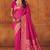 Pink silk blend banarasi saree with unstitched blouse piece