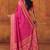 Pink silk blend banarasi saree with unstitched blouse piece