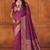 Purple silk blend banarasi saree with unstitched blouse piece
