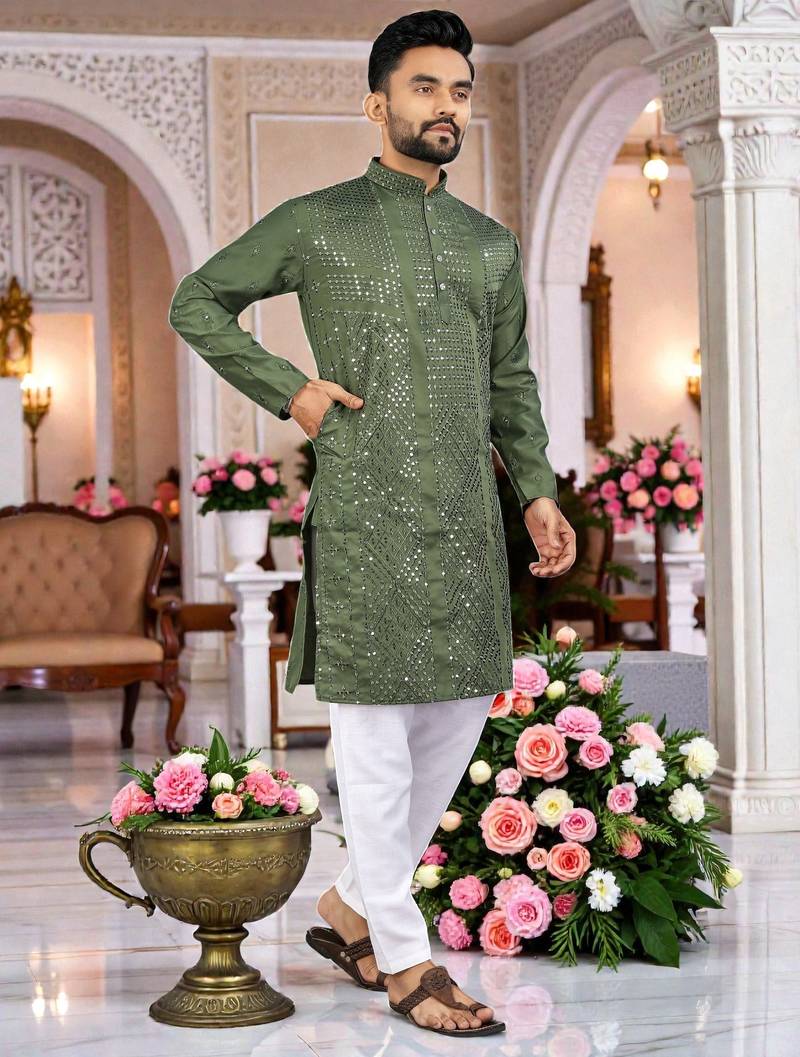 men’s stylish ethnic kurta for daily & festive wear