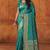 Rama silk blend banarasi saree with unstitched blouse piece