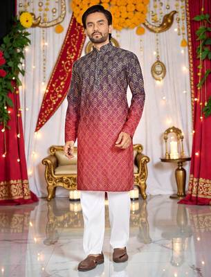 classic ethnic design men   s comfortable cotton kurta 1