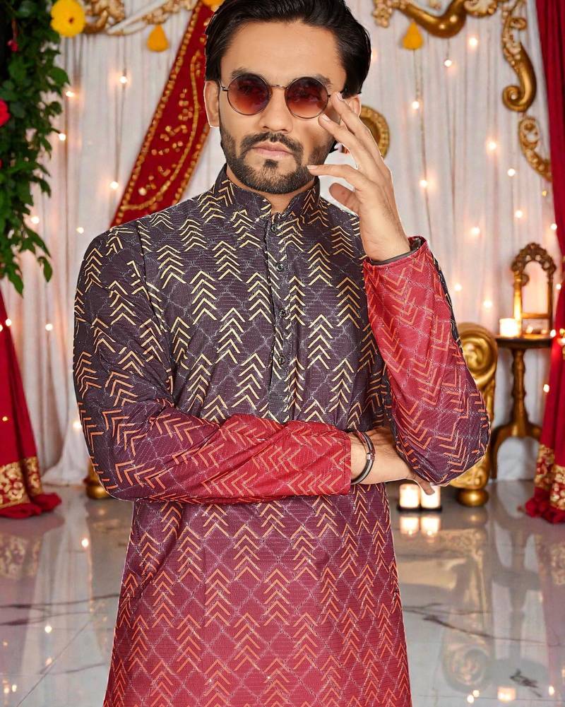 classic ethnic design men’s comfortable cotton kurta