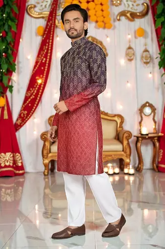 classic ethnic design men’s comfortable cotton kurta