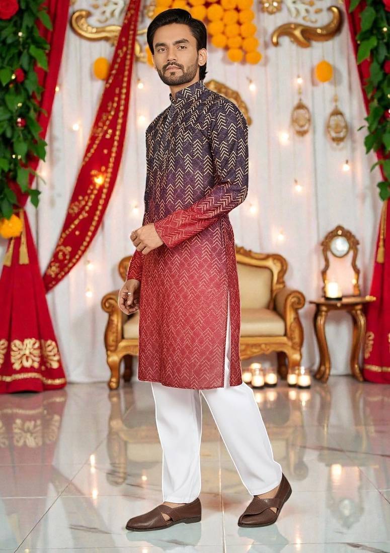classic ethnic design men’s comfortable cotton kurta