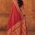 Red soft silk blend banarasi jacuard work designer party wear saree with unstitched blouse piece